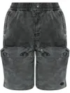 Diesel Elastic Waist Shorts In Grey