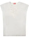 Diesel Crew Neck Distressed Sleeveless Vest In 97c