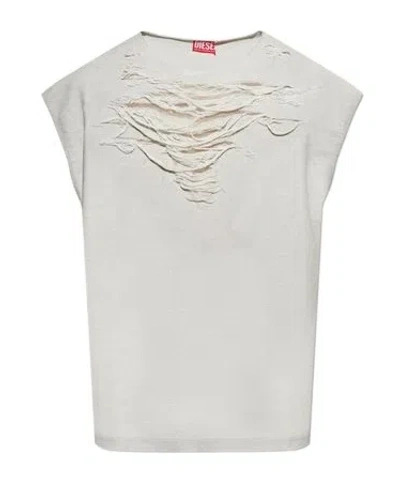 Diesel S-rub-sl Distressed T-shirt In 97c