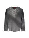 Diesel Felpa S-ruben In Misto Cotone Stretch Grigio Uomo In Black  