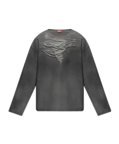 DIESEL DIESEL S-RUBEN DISTRESSED SWEATSHIRT