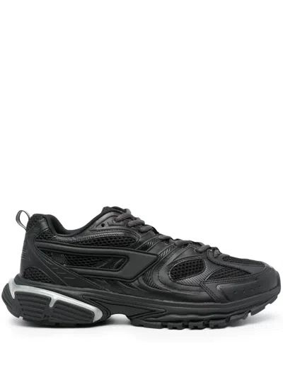 Diesel Panelled-design Low-top Sneakers In Black