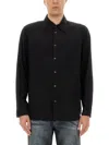 Diesel Black Shirt With D Logo On The Front In Black