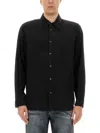 Diesel Black Shirt With D Logo On The Front In Black