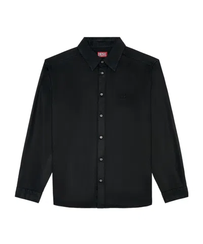 DIESEL DIESEL S-SIMPLY-C LOGO EMBROIDERED FLUID SHIRT