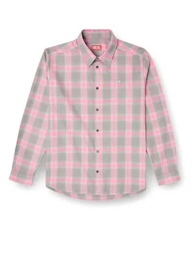 DIESEL S-SIMPLY CHECK COTTON BLEND SHIRT