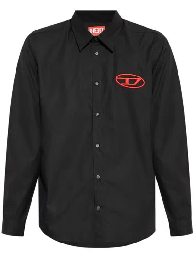 Diesel S-simply-d Cotton Shirt In Black