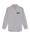 Diesel S-simply-e Striped Cotton Shirt In Gray