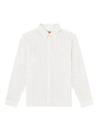 Diesel S-simply-gsbg Striped Shirt In White