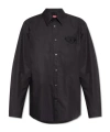Diesel Black Shirt With D Logo On The Front