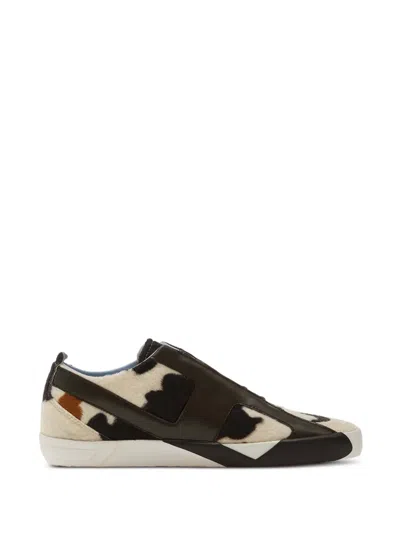 Diesel S-slante-d Low Animal-print Sneakers In Black