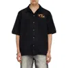 Diesel Bowling Shirt With Bleached Effect In Black