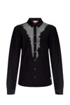 Diesel Cotton S-sun-plain Casual Shirt With Sheer Details In Xx