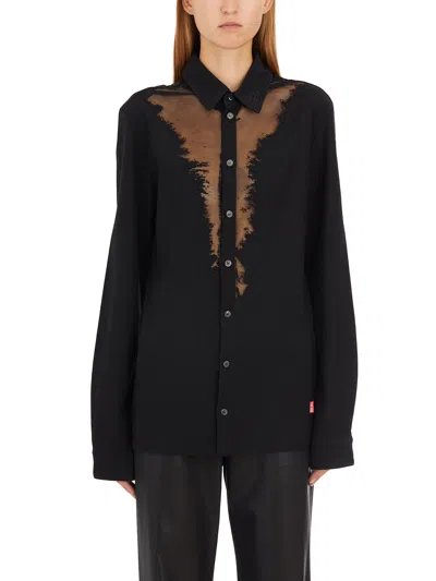 Diesel S-sun-plain Shirt In Black