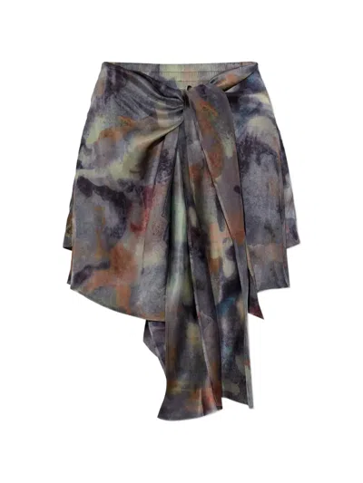 Diesel S-talia Tie-detail Shorts In Gray