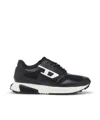 Diesel Mesh-panel Sneakers With Contrast Midsole In Black