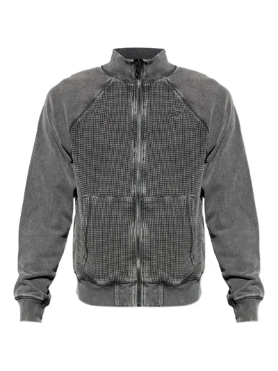Diesel S-wafy-zip-rag Sweatshirt In Gray