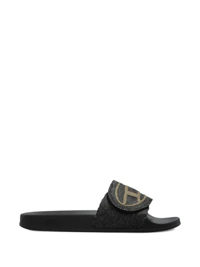 Diesel Sa-bloop Strap Logo Slides In Black
