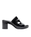 Diesel Sa-bonnie-heeled Rubber Slides With Cut-out Logo In Black