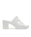 Diesel Sa-bonnie-heeled Rubber Slides With Cut-out Logo In White
