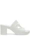 Diesel Sa-bonnie-heeled Rubber Slides With Cut-out Logo In White