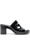 Diesel Sa-bonnie-heeled Rubber Slides With Cut-out Logo In Black