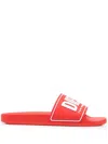Diesel Men's Sa-mayemi Water-resistant Logo Pool Slides In Rot