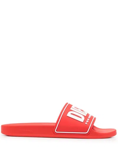 DIESEL SA-MAYEMI CC LOGO-EMBOSSED SLIDES