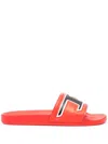 Diesel Sa-mayemi D Logo-embossed Sildes In Red