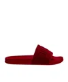 Diesel Sa-mayemi-pool Slides With Velvety Flocking In Red