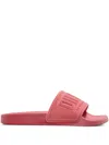 Diesel Sa-mayemi-pool Slides With Velvety Flocking In Pink