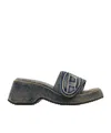 Diesel Sa-oval D Pf W Heeled Sandals In Blue