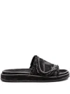 Diesel Black Sa-slide D Oval Sandals In Black