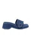 Diesel Blue Sa-oval D Pf W Heeled Sandals In Blue