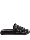 Diesel Black Sa-slide D Oval Sandals In H1939