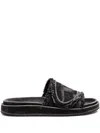 Diesel Black Sa-slide D Oval Sandals In H1939