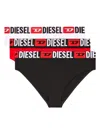 Diesel Three-pack Briefs With Maxi-logo Waist In Black