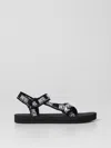 Diesel Kids' Logo-print Flat Sandals In Black
