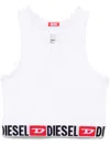 Diesel Sandra-d-core Sleeveless Racerback Crop Top In White