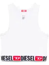 Diesel Sandra-d-core Sleeveless Racerback Crop Top In White