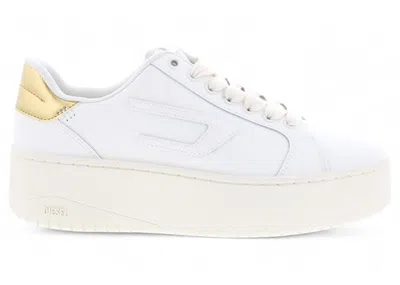 Pre-owned Diesel Sathene Bold W (women's) Sneakers In Gold/white In Multi