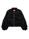 Diesel Satin-weave Bomber Jacket In Black