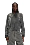 Diesel Satin Bomber Jacket In Grey