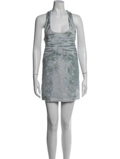 Pre-owned Diesel Satin Mini Dress In Blue