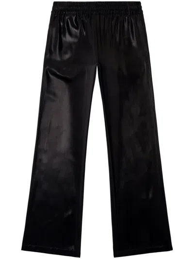 Diesel Satin Track Pants In Black