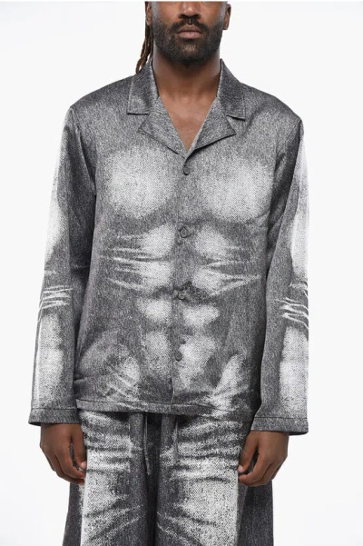 Diesel Savage X Fenty By Rihanna Denim Effect Long Sleeved Pyjamas In Grey