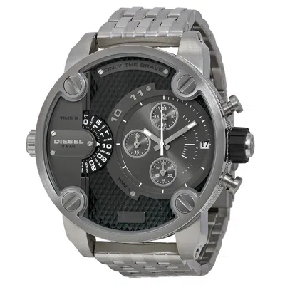 Diesel Sba Dual Time Chronograph Grey Dial Men's Watch Dz7259 In Metallic