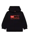 Diesel Hoodie With Layered Logos In Black