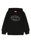 Diesel Sbigovalhood Cotton Hoodie In Black