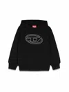 Diesel Sbigovalhood Cotton Hoodie In Black